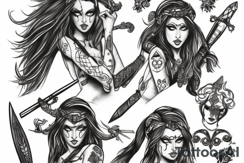 Princess warrior tattoo idea
