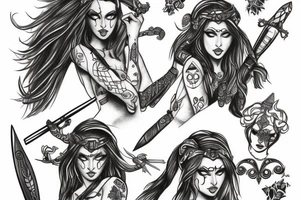 Princess warrior tattoo idea