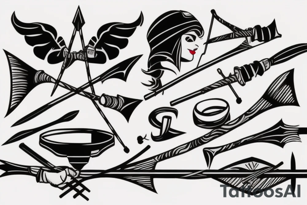 Bow and arrow tattoo idea