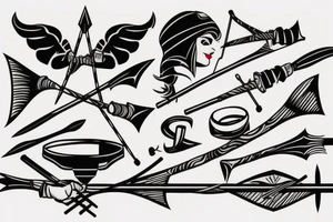 Bow and arrow tattoo idea