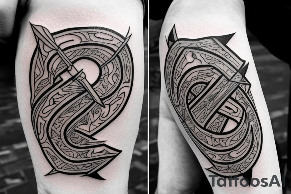 Bow and arrow tattoo idea