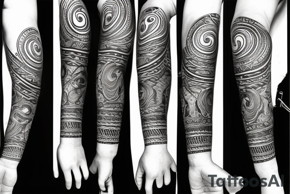 Musical arm sleeve, grand piano and half arm sleeve tattoo idea