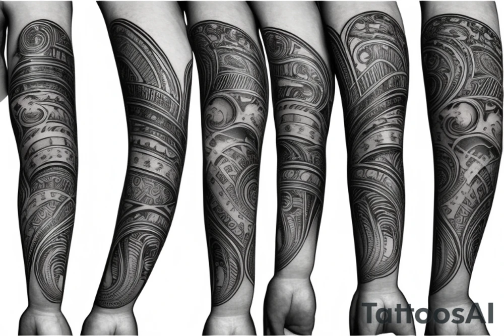 Musical arm sleeve, grand piano and half arm sleeve tattoo idea