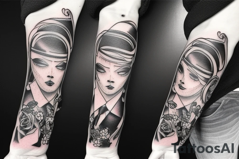 Musical arm sleeve, grand piano and half arm sleeve tattoo idea