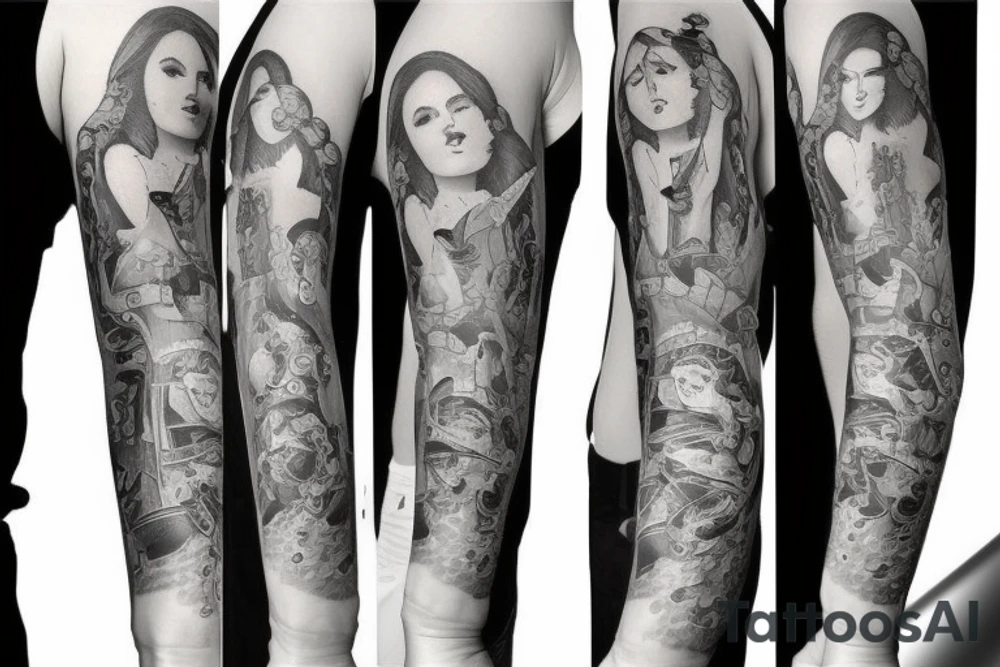 Half arm sleeve- musical with a grand piano tattoo idea