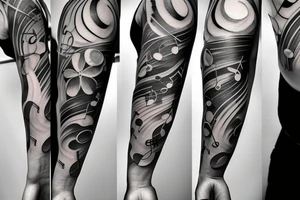 Half arm sleeve- musical with a grand piano tattoo idea