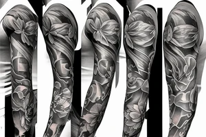 Half arm sleeve grand piano tattoo idea