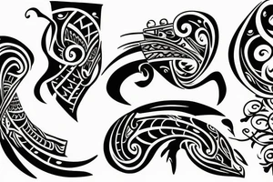 Half arm sleeve grand piano tattoo idea