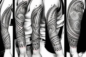 Half arm sleeve grand piano tattoo idea