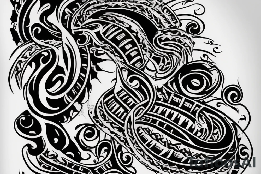 Half arm sleeve grand piano tattoo idea