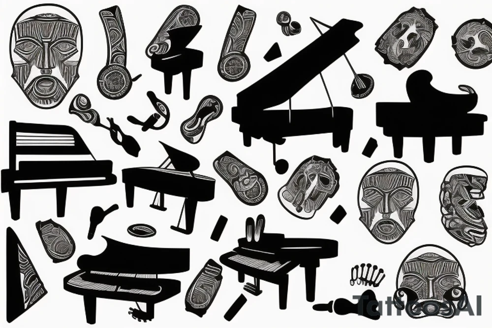 Half arm grand piano tattoo idea