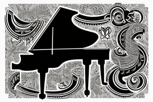 Half arm grand piano tattoo idea