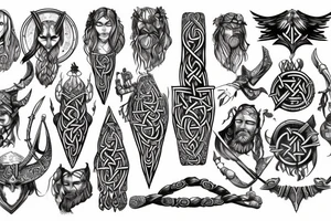 Full body intricate runic detailed complete viking comprehensive elaborate surging smokey tattoo idea