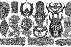 Full body intricate runic detailed complete viking comprehensive elaborate surging smokey tattoo idea