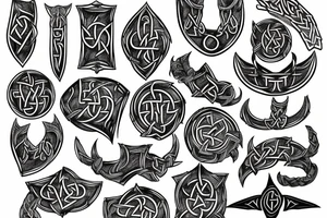 Full body intricate runic detailed complete viking comprehensive elaborate surging smokey tattoo idea