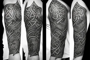 Full body intricate runic detailed complete viking comprehensive elaborate surging smokey tattoo idea