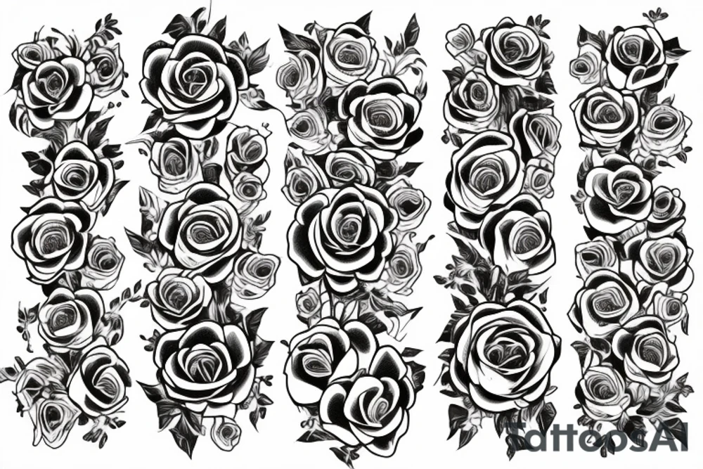 Two bees and roses tattoo idea