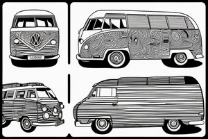 A tattoo with a campervan for three sisters tattoo idea