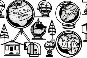 A mobile home and a globe for three sisters tattoo idea