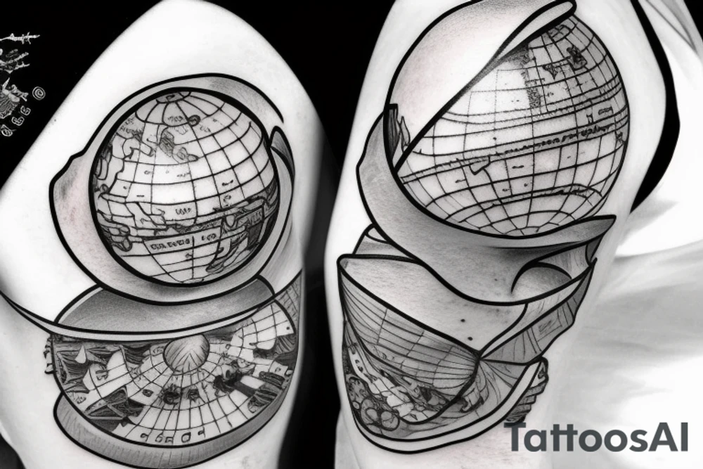 A mobile home and a globe for three sisters tattoo idea A mobile home and a globe for three sisters tattoo idea