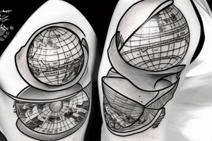 A mobile home and a globe for three sisters tattoo idea