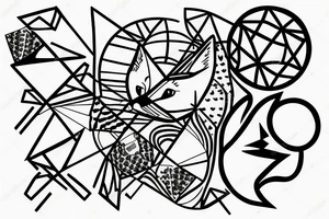 A fox with a globe next to it tattoo idea