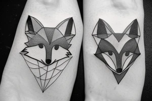 A minimalistic fox in a forest tattoo idea