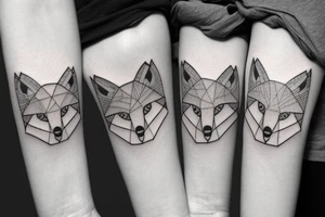 A minimalistic fox in a forest tattoo idea