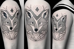 A minimalistic fox in a forest tattoo idea