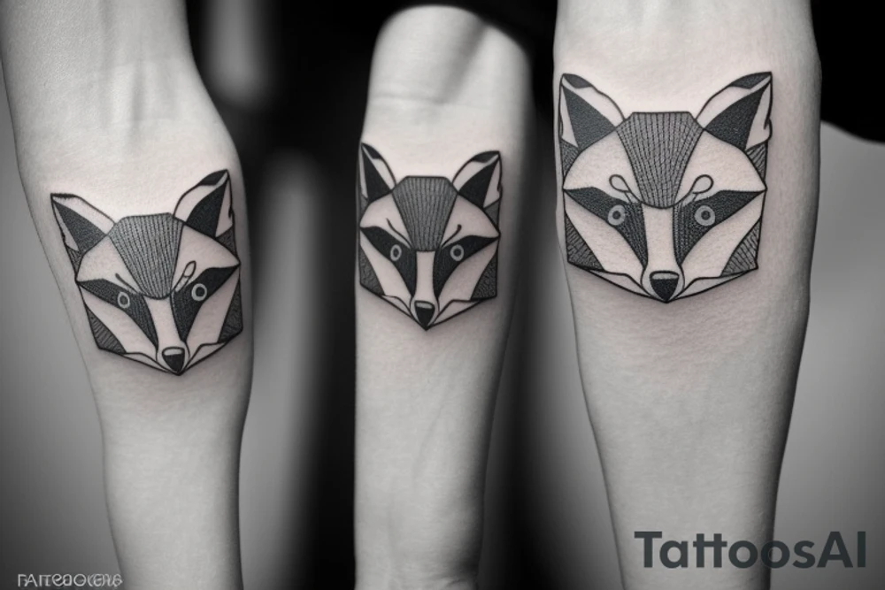 A minimalistic fox in a forest tattoo idea