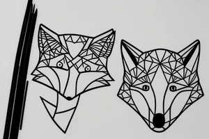 A minimalistic fox in a forest tattoo idea