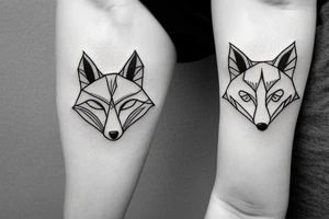 A minimalistic fox in a forest tattoo idea