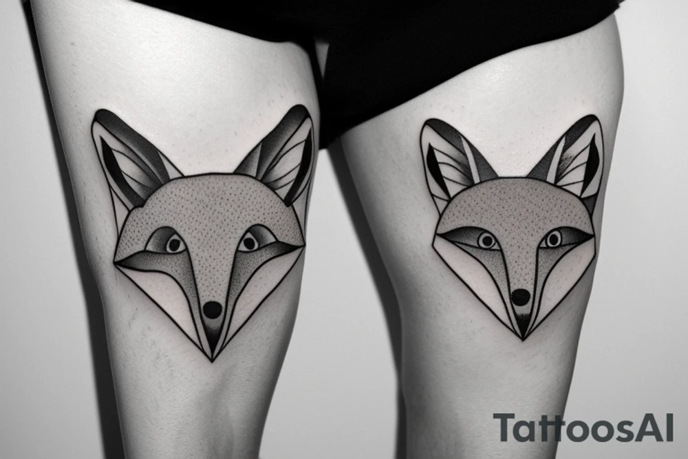 A minimalistic fox in a forest tattoo idea