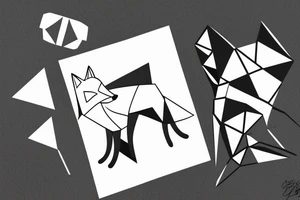 A minimalistic fox in a forest tattoo idea