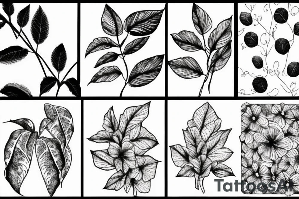 Detailed Hand Drawn Ink Black And White Vector Illustration Set Of Cotton Plant And Flowers Sketch tattoo idea