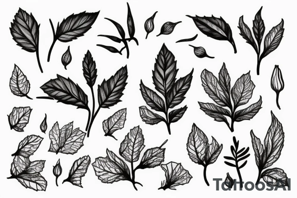 Detailed Hand Drawn Cotton Plant tattoo idea