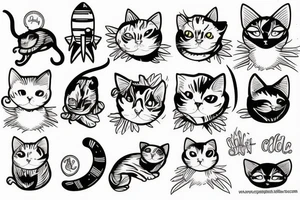 rocket cat tattoo idea
