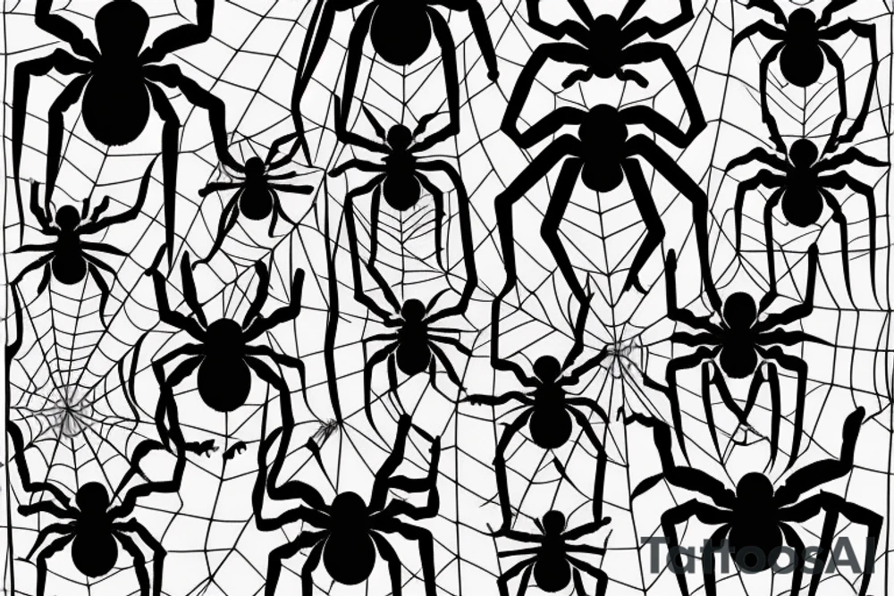 Scary spider with a web tattoo idea