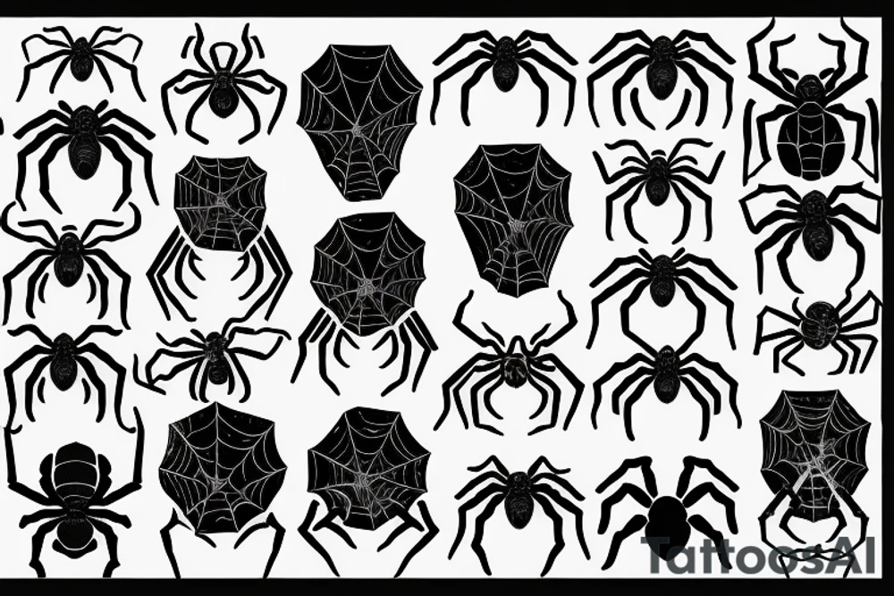 Scary spider with a web tattoo idea