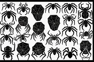 Scary spider with a web tattoo idea