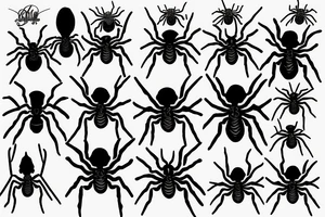 Scary spider with a web tattoo idea