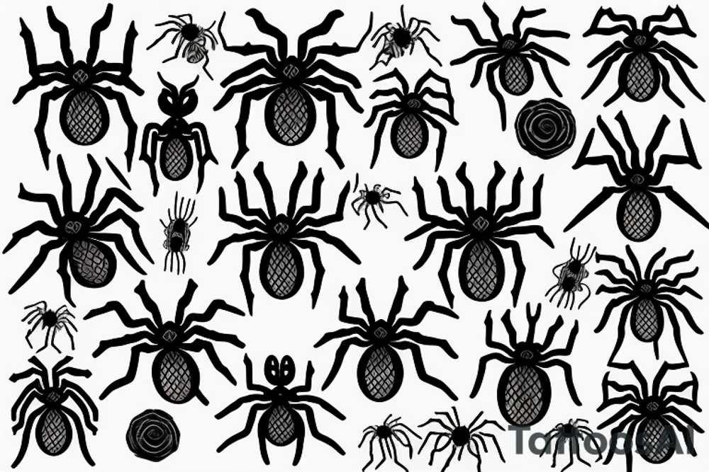 Scary spider with a web tattoo idea