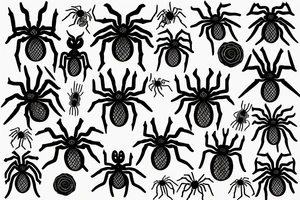 Scary spider with a web tattoo idea