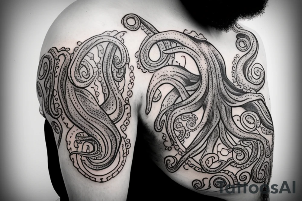 Octopus right shoulder tattoo idea