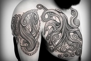 Octopus right shoulder tattoo idea