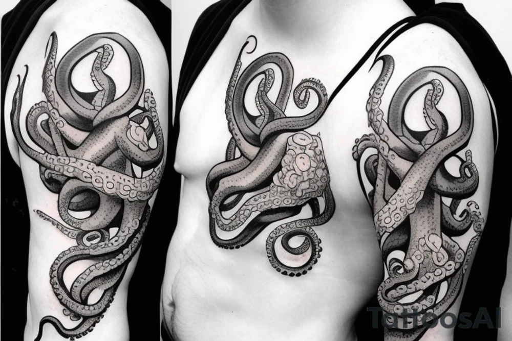 Octopus right shoulder tattoo idea