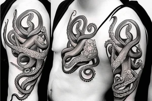 Octopus right shoulder tattoo idea