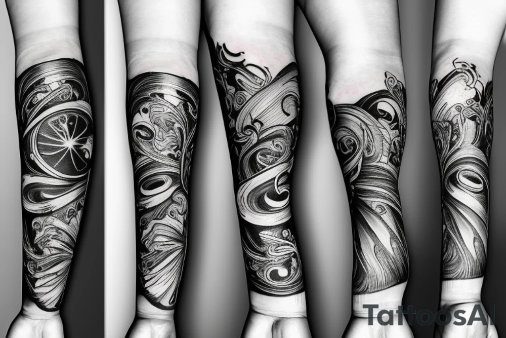 Musical arm sleeve tattoo idea