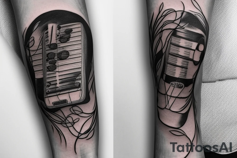 Musical arm sleeve tattoo idea