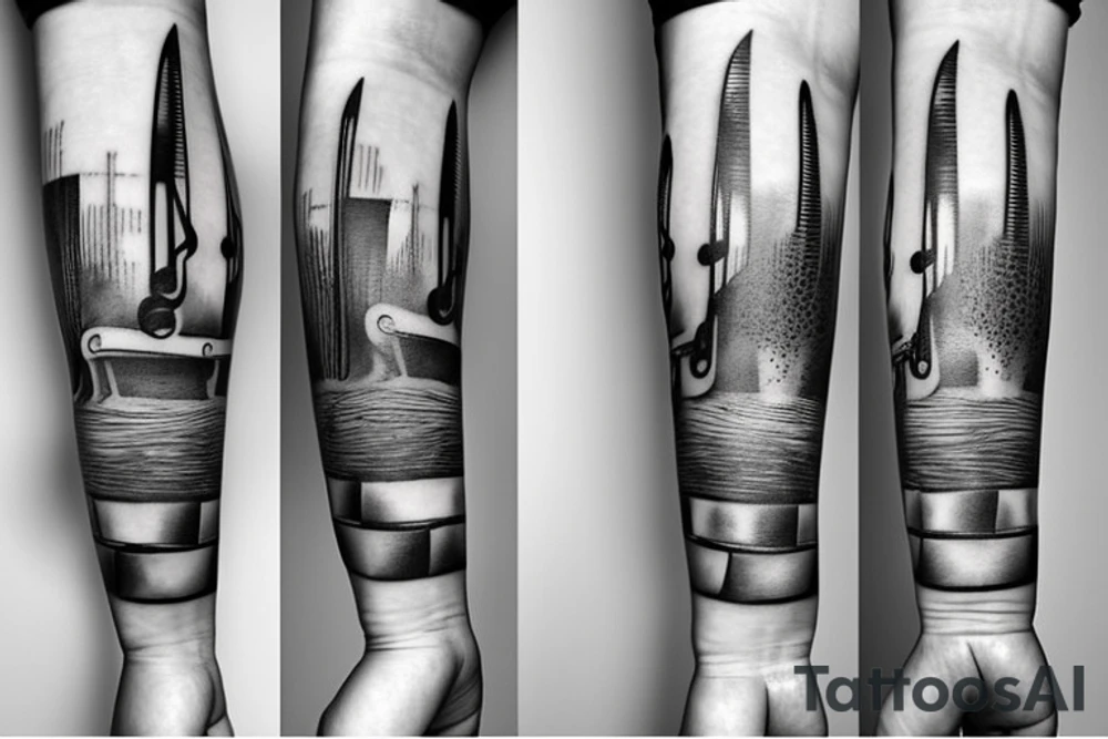 Musical arm sleeve tattoo idea